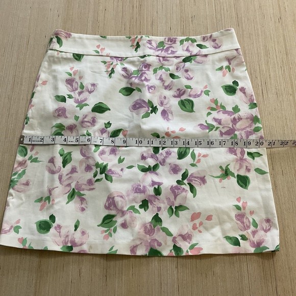 Finity women Beautiful Floral Pink Green Ivory mini skirt size L/XL 35” Waist - Picture 3 of 5